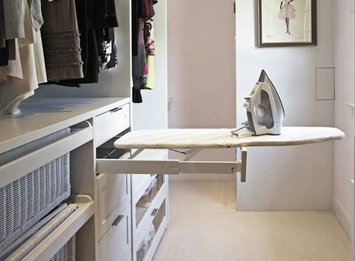 Practical ironing board storage ideas